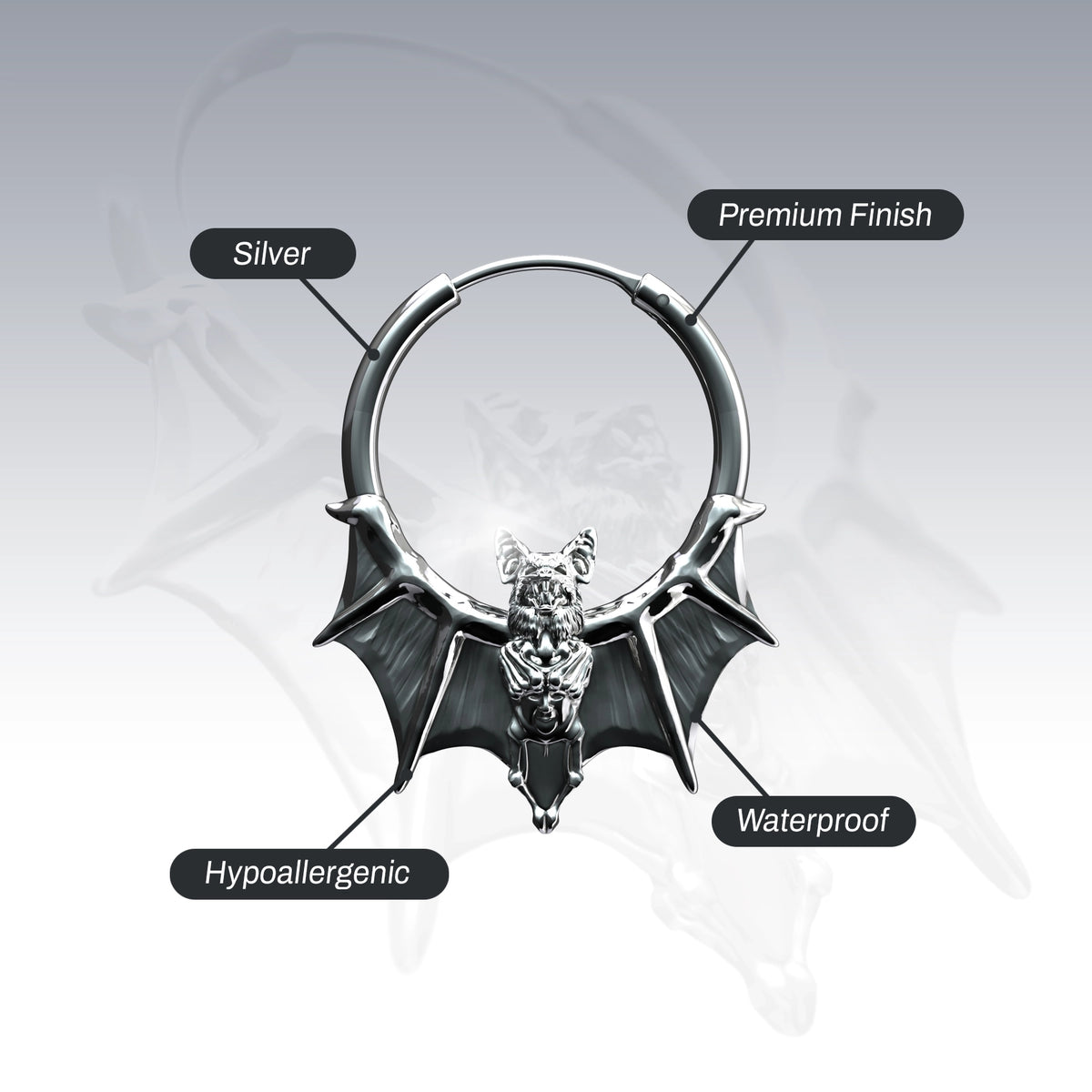 BAT HOOP EARRING